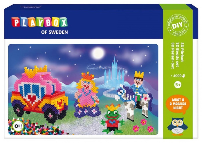 PLAYBOX Zažehlovací korálky 3D Sada Pohádky s princeznou 4000ks