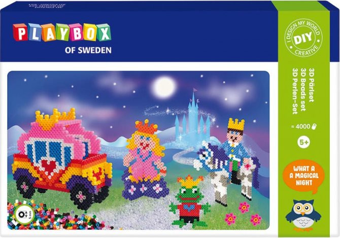 PLAYBOX Zažehlovací korálky 3D Sada Pohádky s princeznou 4000ks
