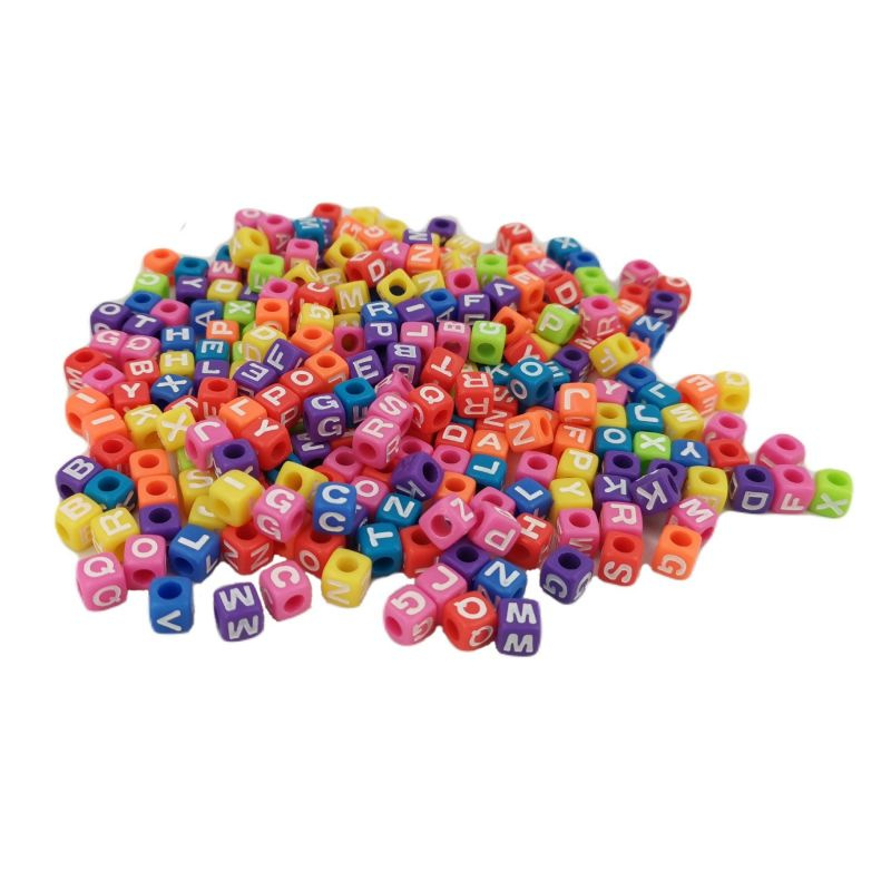 Plastové korálky navlékací s písmeny (300ks) barevné