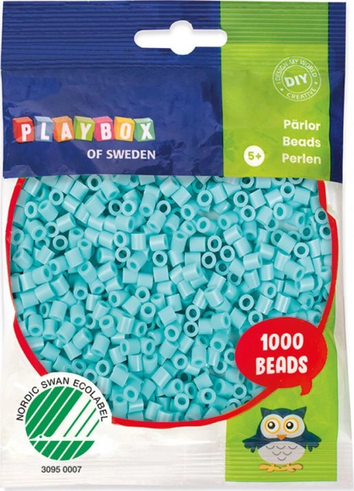 Zažehlovací korálky pastelové, 1000ks - tyrkysové