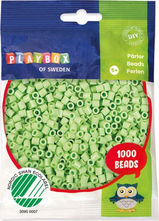 Zažehlovací korálky pastelové, 1000ks - zelené