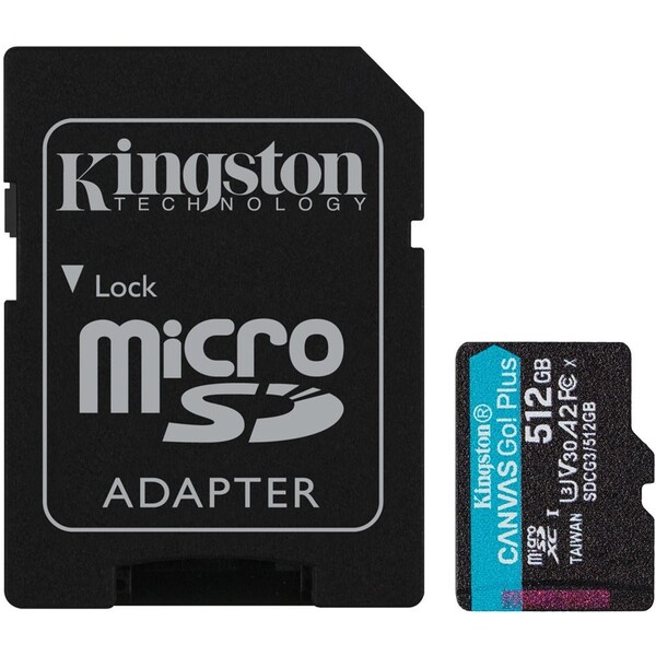 Kingston microSDXC 512GB + SD adapter SDCG3/512GB
