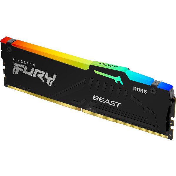 Kingston FURY Beast Black RGB DDR5 8GB 5200MHz CL40 DIMM (1x8GB) XMP (KF552C40BBA-8) Černá