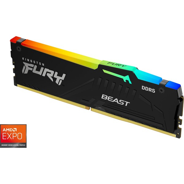 Kingston FURY Beast Black RGB DDR5 8GB 5200MHz CL36 DIMM (1x8GB) EXPO/XMP (KF552C36BBEA-8) Černá