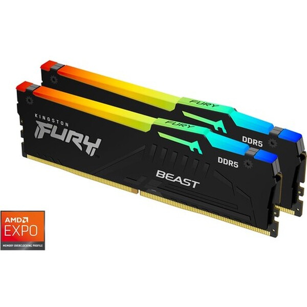 Kingston FURY Beast DDR5 64GB 6000MHz CL40 4x16GB RGB Černá Černá