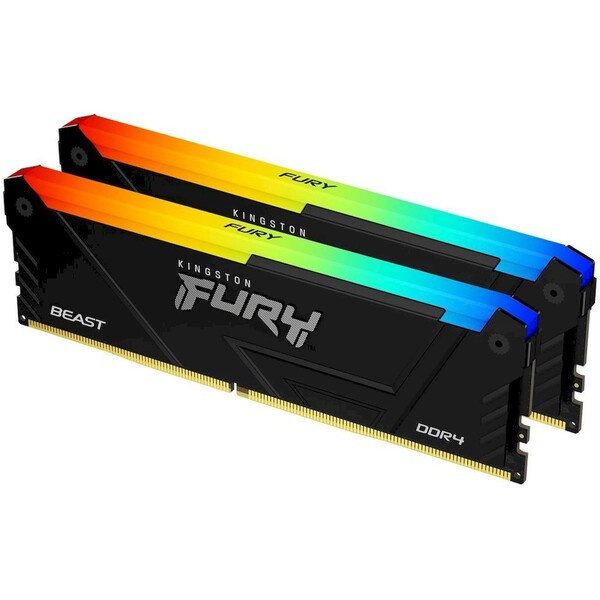 Kingston FURY Beast 32GB 3200MHz DDR4 CL16 DIMM (2x16GB) RGB XMP (KF432C16BB12AK2/32) Černá