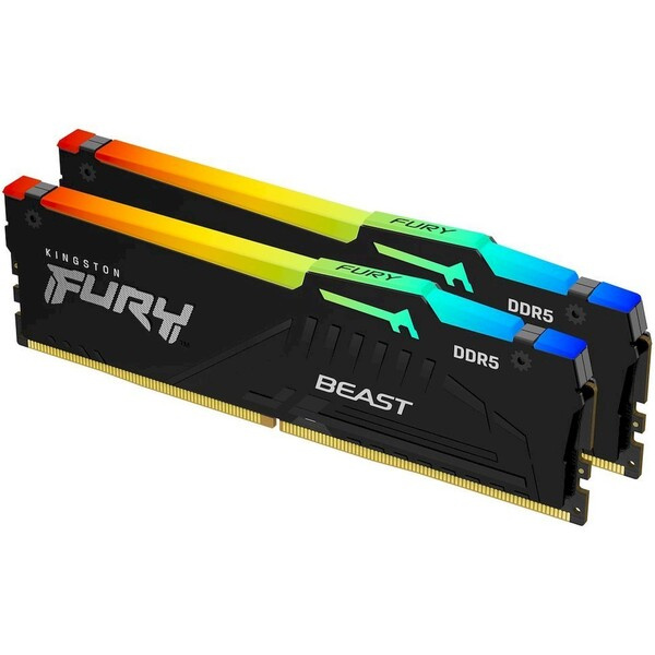 Kingston FURY Beast DDR5 64GB 6000MHz CL30 2x32GB RGB Černá (KF560C30BBAK2-64) Černá
