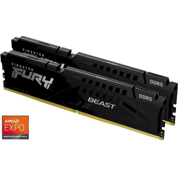 Kingston FURY Beast 16GB 6000MHz DDR5 CL30 DIMM (2x8GB) Black EXPO (KF560C30BBEK2-16) Černá