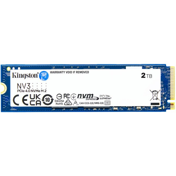 Kingston SSD 2000GB NV3 NVMe PCIe M.2 2280 (6000/5000MB/s) SNV3S/2000G