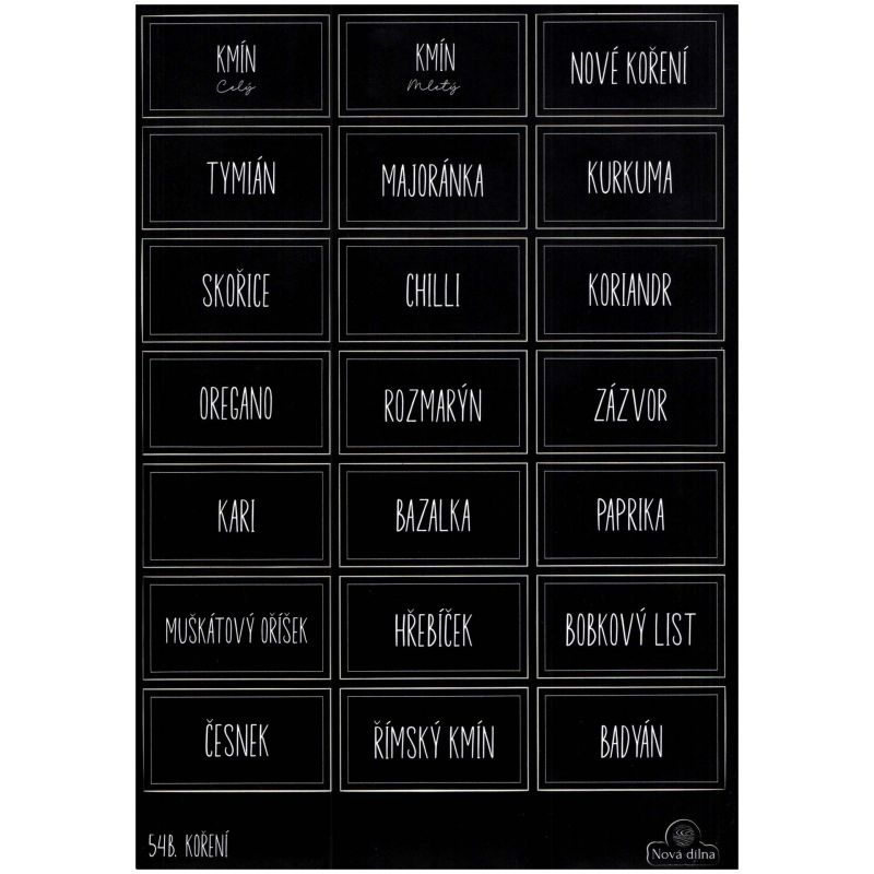 Samolepky A4 - Kořenky černé