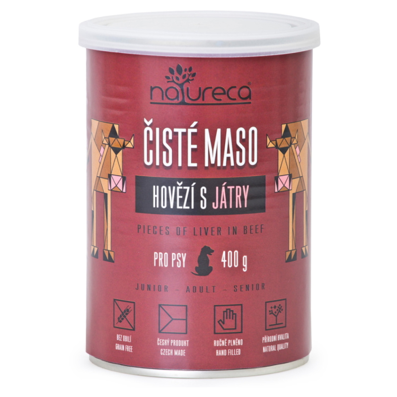 NATURECA konz. hovězí s játry pro psy  400g