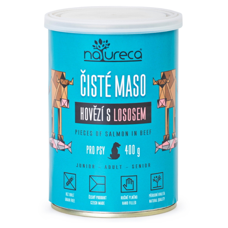 NATURECA konz. hovězí s lososem pro psy  400g