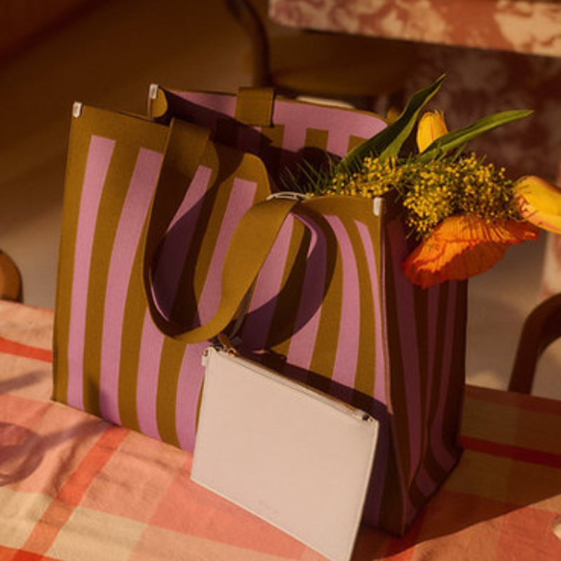 STICKY LEMON THE STICKY SIS CLUB Taška Shopper stripes - sunset lilac + costa green