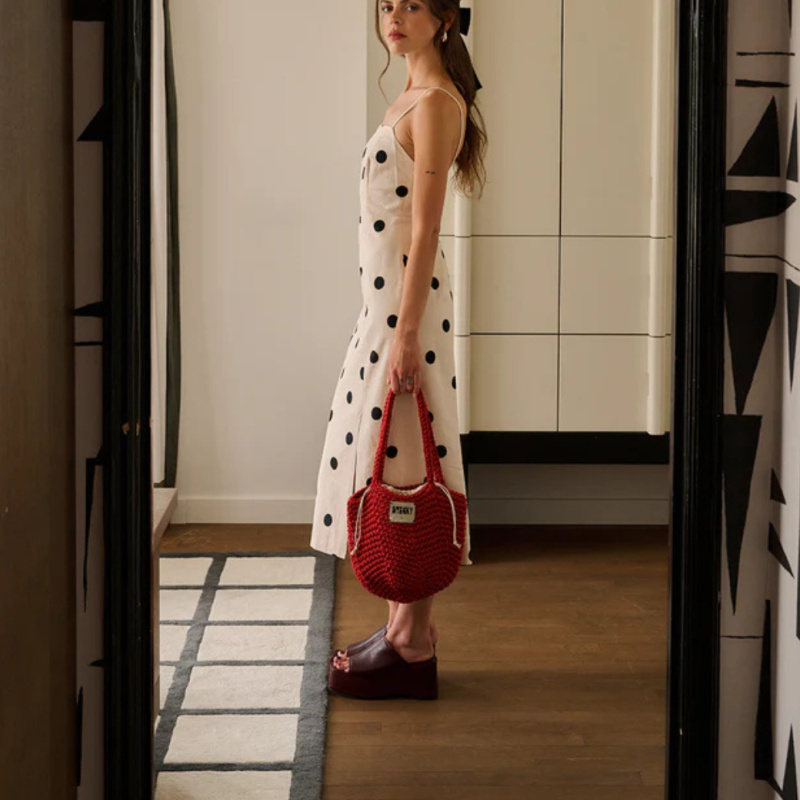 STICKY LEMON THE STICKY SIS CLUB Háčkovaná kabelka - chili