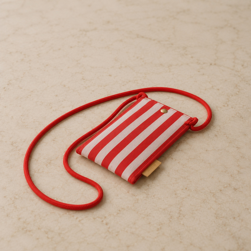 THE STICKY SIS CLUB Pouzdro na mobil Knittedstripes - cerise + ballet