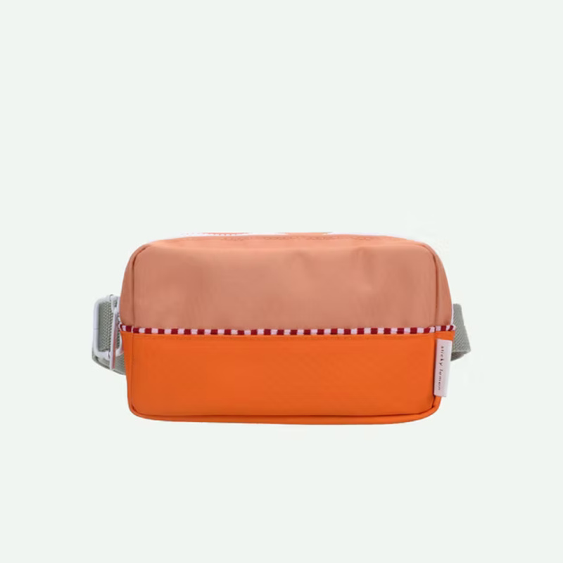 STICKY LEMON Ledvinka small - colourblocking - coral pink + lifebuoy orange