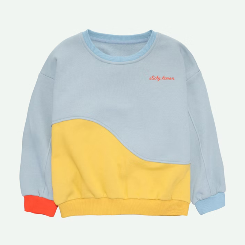 STICKY LEMON Mikina wonders - zissou blue + reed green Velikost: 110-116