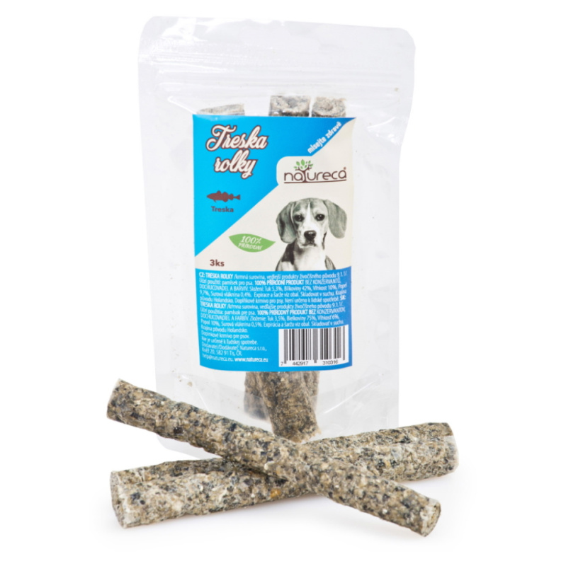 NATURECA pochoutka Rolky z tresky  3ks/75g
