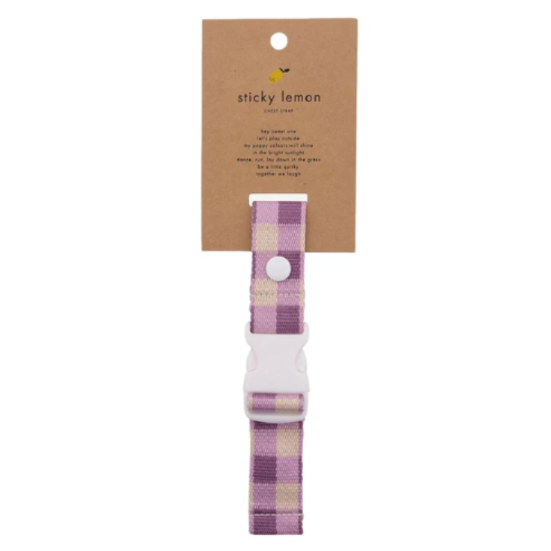 STICKY LEMON Hrudní popruh Gingham - plum purple