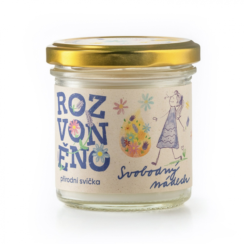 Rozvoněno Vonná svíčka - Svobodný nádech- s vůní borovice lesní, 130ml