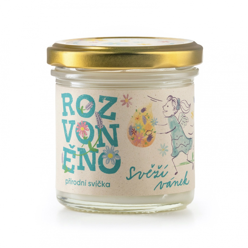 Rozvoněno Vonná svíčka - Svěží vánek - s eukalyptem a citronem, 130ml