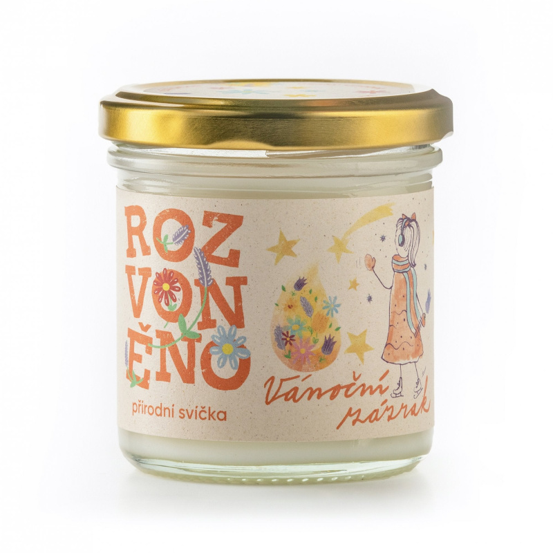 Rozvoněno Vonná svíčka - Vánoční zázrak - s perníkovým kořením, 130ml