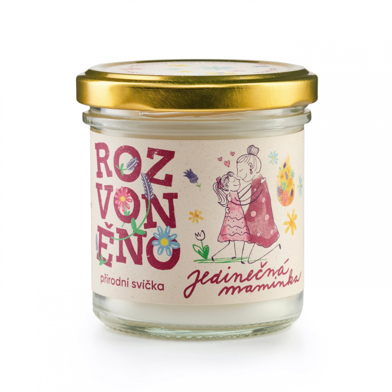 Rozvoněno Vonná svíčka - Jedinečná maminka- s geránií, pomerančem a pačuli, 130ml