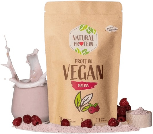 Natural Protein Veganský protein 350 g - malina