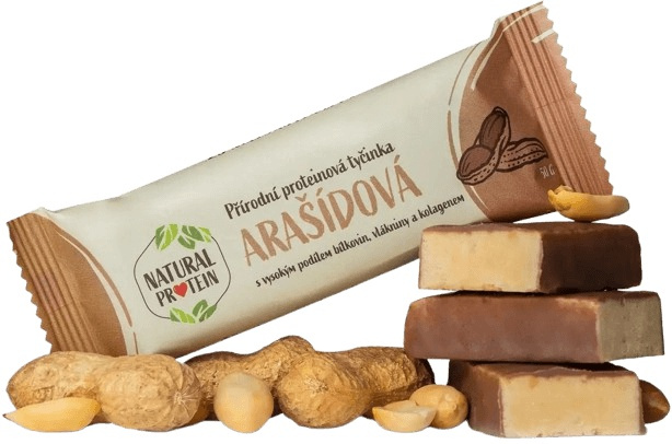 Natural Protein Proteinová tyčinka s kolagenem 50 g - arašídy