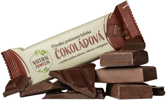 Natural Protein Proteinová tyčinka s kolagenem 50 g - čokoláda