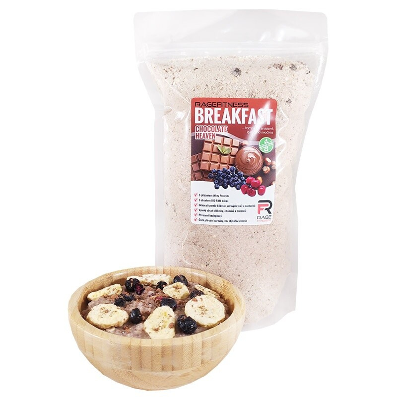 RageFitness Instantní rýžová kaše s Whey proteinem, 600 g Příchuť: Čokoláda