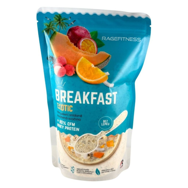 RageFitness Instantní rýžová kaše s Whey proteinem, 600 g Příchuť: Exotic