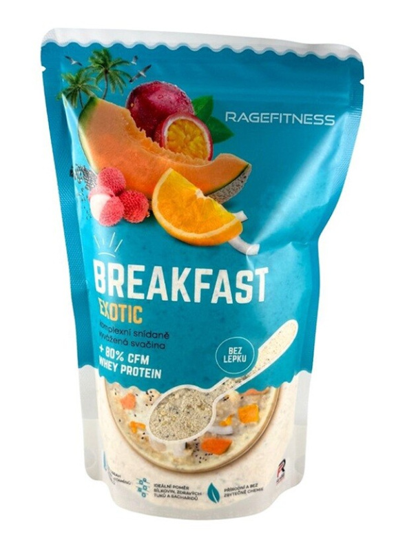RageFitness Instantní rýžová kaše s Whey proteinem, 600 g Příchuť: Exotic