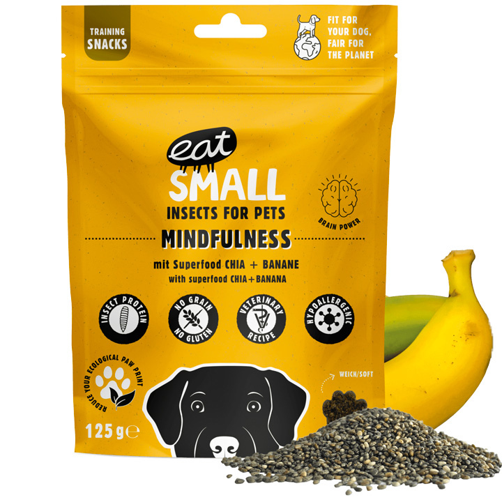 Eat Small Hmyzí pamlsky Mindfulness, chia s banány, 125 g