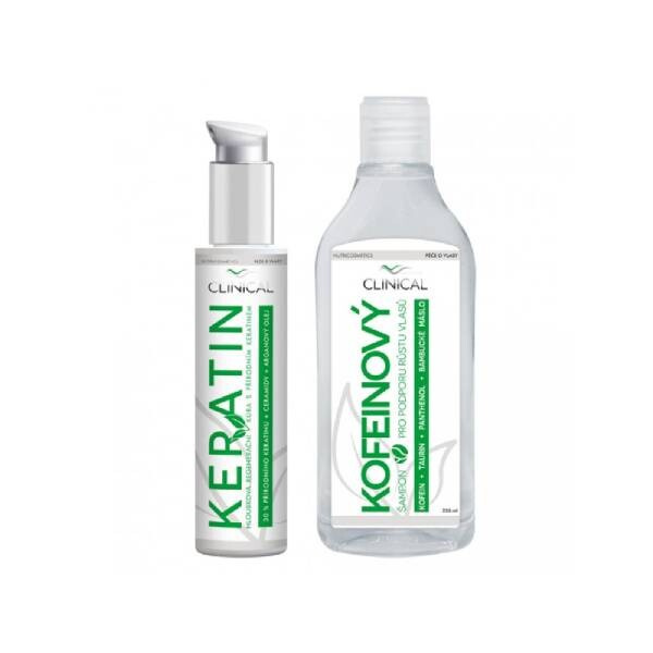 Clinical Keratin kúra + Kofeinový šampon sada pro muže a ženy
