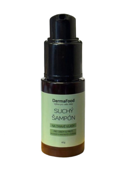 DermaFood Suchý šampón na tmavé vlasy, 40 g