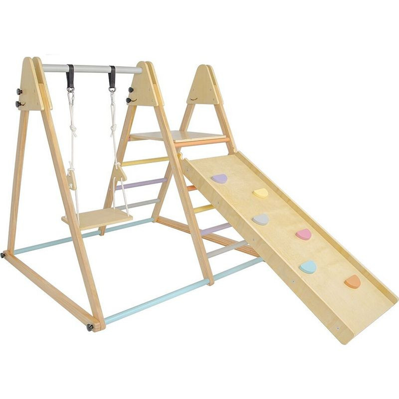 2Kids Toys Dřevěná hrací sestava se skluzavkou