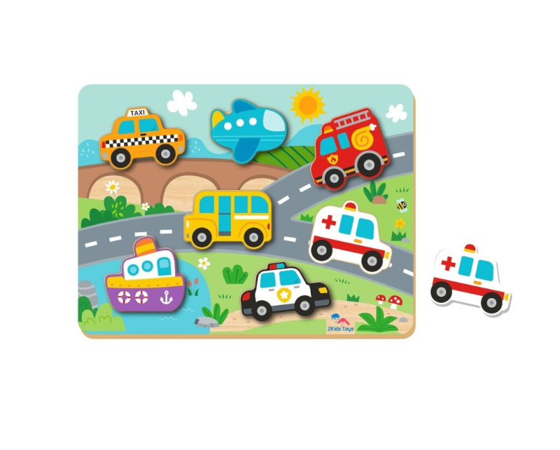 2Kids Toys Vkládací puzzle Doprava