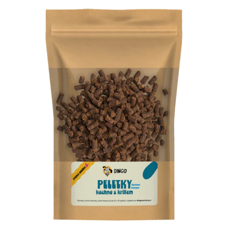 DINGO peletky kachna s krillem, 150g