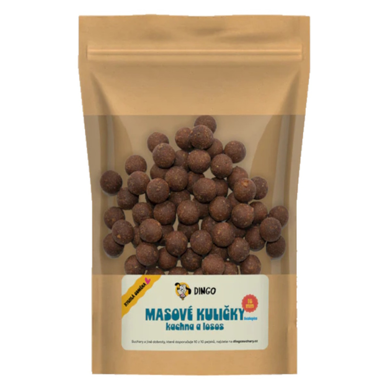 DINGO masové kuličky kachna a losos 16mm, 150g