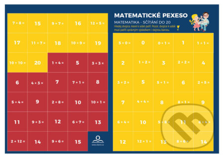 Pexeso: Matematika - Sčítání v oboru do 20 - Martin Staněk - hra z kategorie Vzdělávací hry