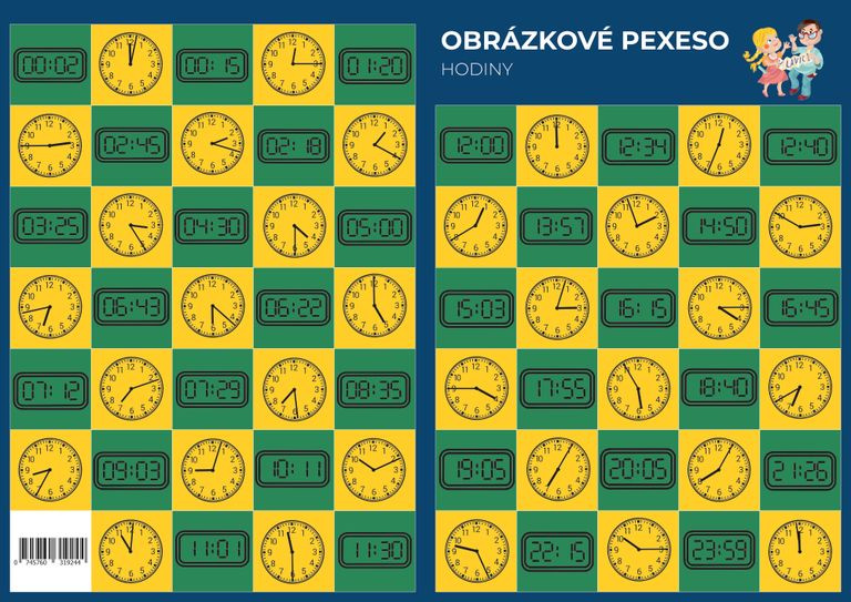 Pexeso: Matematika - Hodiny - Martin Staněk - hra z kategorie Vzdělávací hry