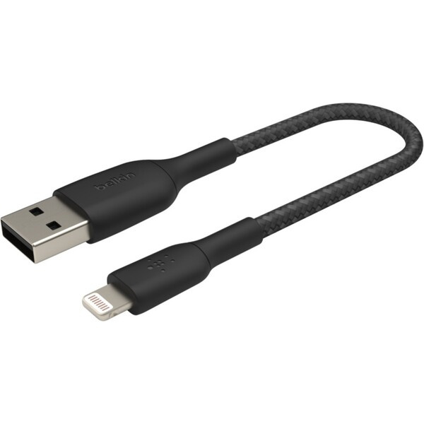Belkin BOOST Charge Braided Lightning/USB-A odolný kabel, 15cm, černý