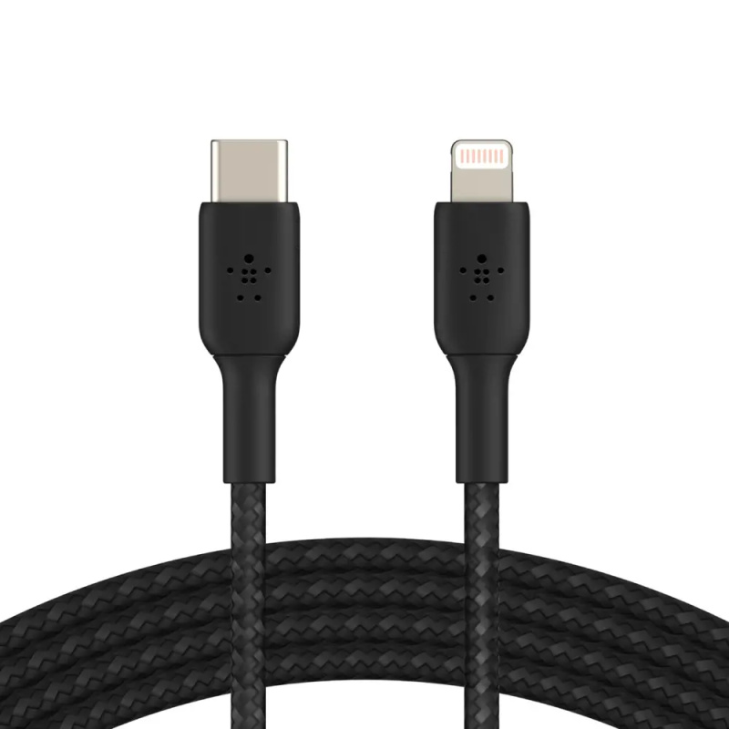 Belkin BOOST Charge Braided USB-C/Lightning odolný kabel, 1m, černý