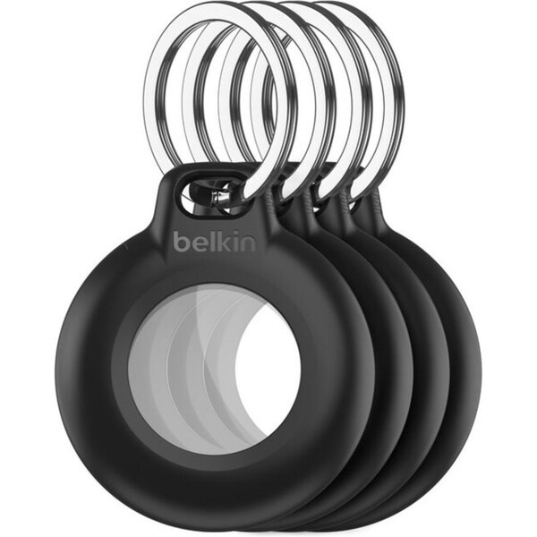 Belkin Secure Waterproof vodotěsné pouzdro na AirTag s kroužkem černé (4-pack)