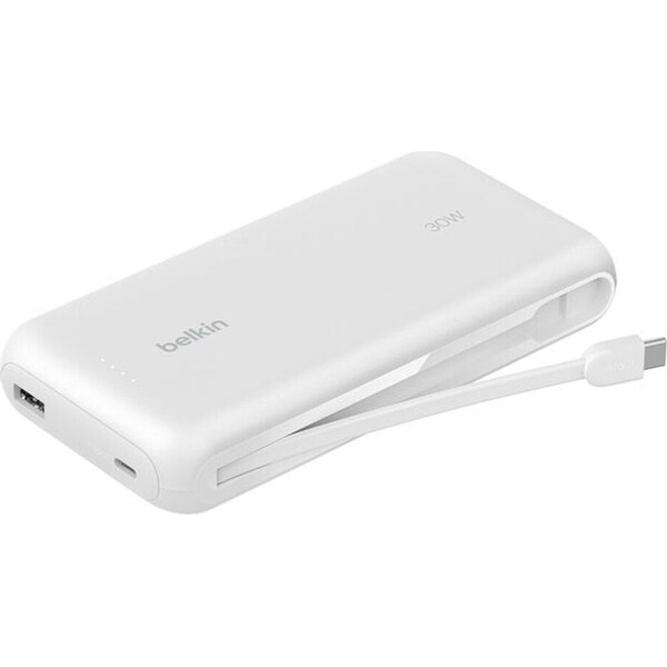 Belkin BOOST CHARGE™ USB-C PowerBanka s integrovaným USB-C kabelem, 20000mAh, PD, 30W bílá