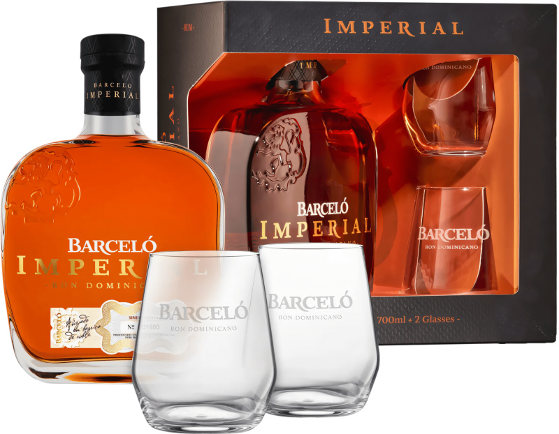 Barceló Imperial + 2 sklenice 38% 0,7l (darčekové balenie 2 poháre)