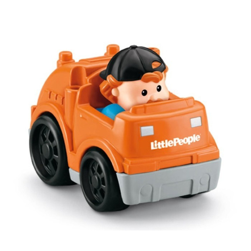 Fisher price little people mini autíčko recycle truck oranžový, mattel y5960