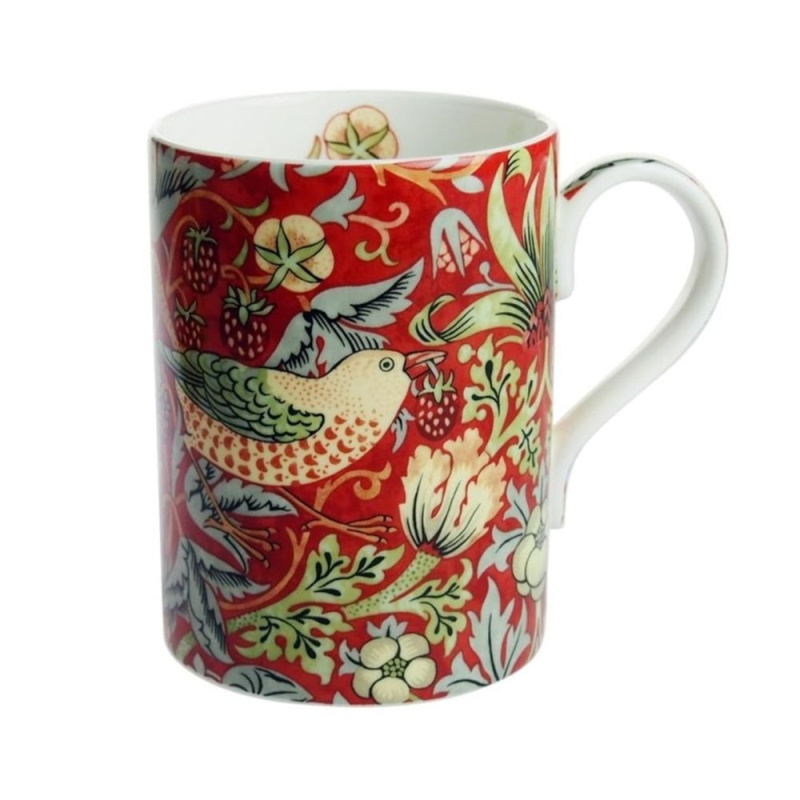 Royal Worcester Porcelánový hrnek Morris & Co. "Strawberry Thief", 0,35 l - Ptáček, červený