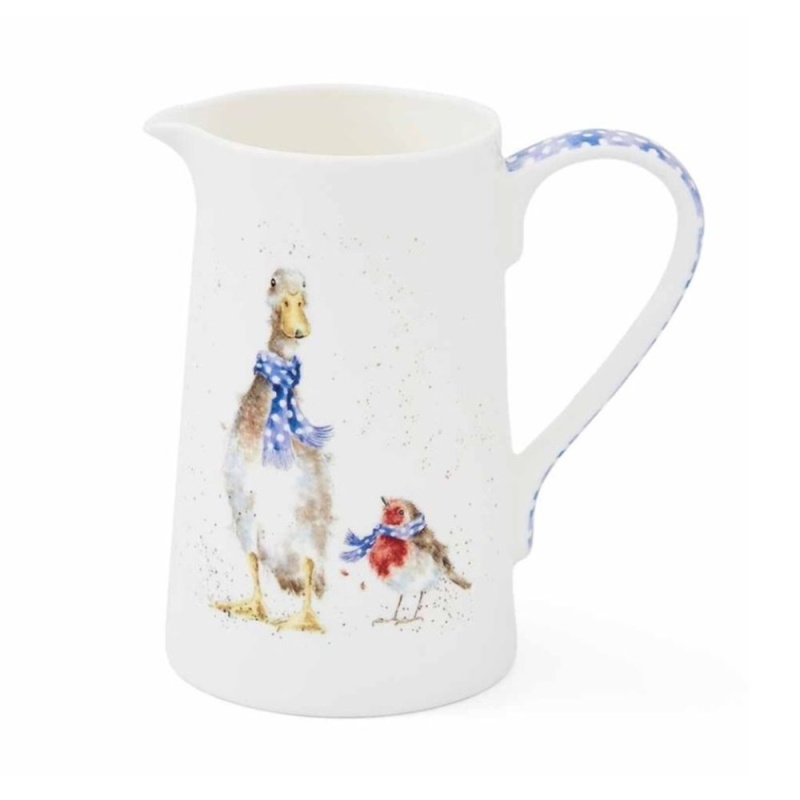 Royal Worcester Porcelánový džbán Wrendale Designs "Christmas Scarves", 0,6 l - Husa a červenka